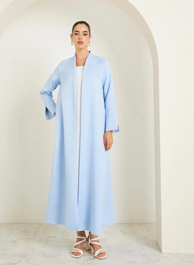 Amirah Women Light Blue Open Front Abaya
